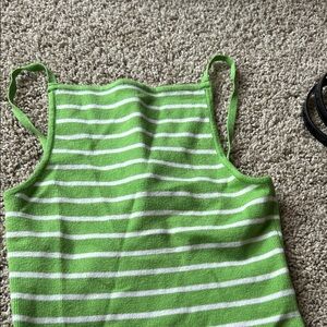 HYFVE Green and White Striped Tank Top